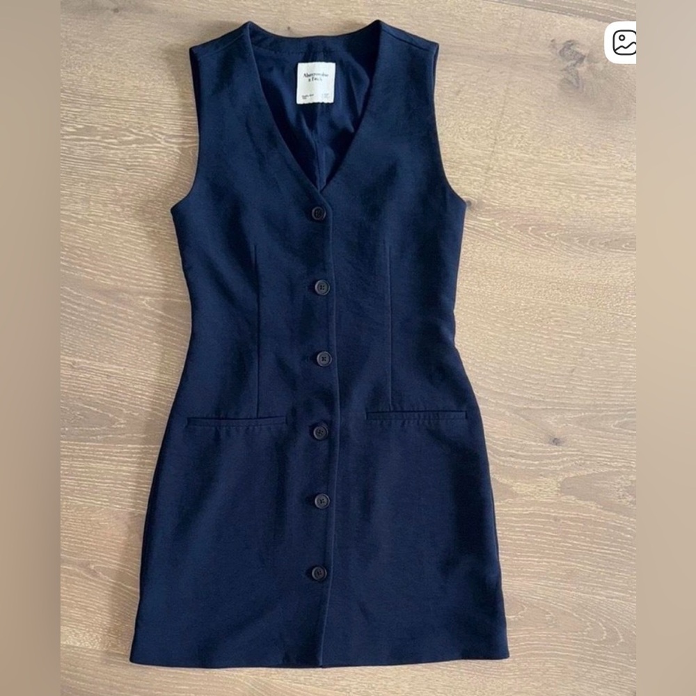 Abercrombie & Fitch Navy Button-Down Mini Dress